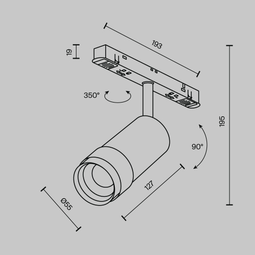 Трековый светильник Technical TR211-1-12W2.7K-Z-B Трековый светильник Technical TR211-1-12W2.7K-Z-B