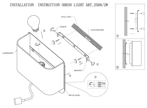 Настенный светильник Odeon Light Bostri 2588/2W Настенный светильник Odeon Light Bostri 2588/2W