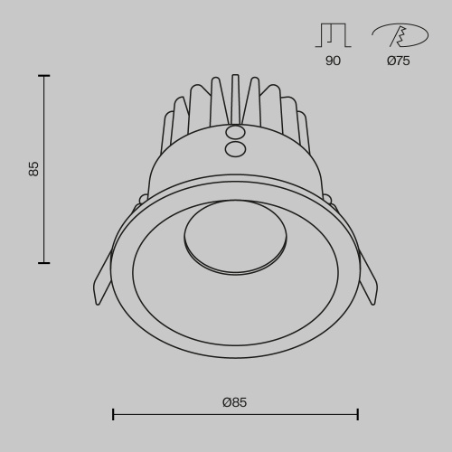 Встраиваемый светильник Technical DL034-L12W4K-W Встраиваемый светильник Technical DL034-L12W4K-W