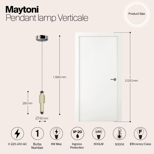 Подвесной светодиодный светильник Maytoni Verticale MOD308PL-L9CG3K Подвесной светодиодный светильник Maytoni Verticale MOD308PL-L9CG3K