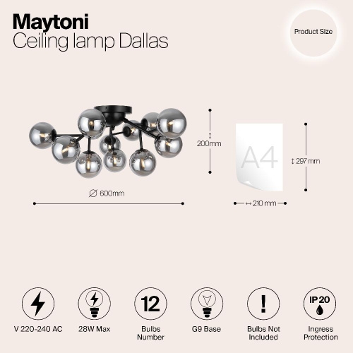 Потолочный светильник Maytoni MOD545CL-12B Потолочный светильник Maytoni MOD545CL-12B