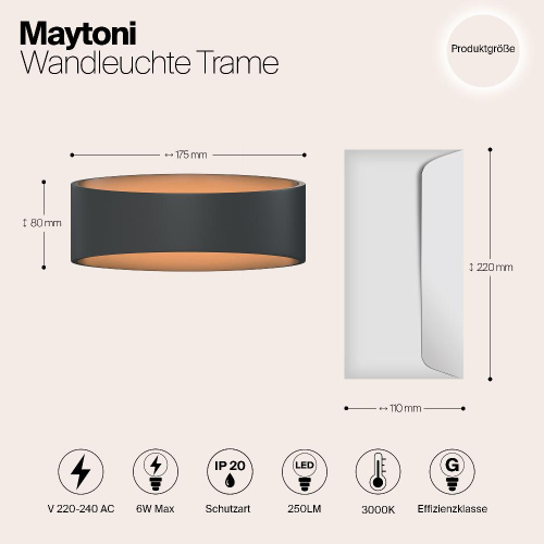 Настенный светодиодный светильник Maytoni Trame C806WL-L5B Настенный светодиодный светильник Maytoni Trame C806WL-L5B