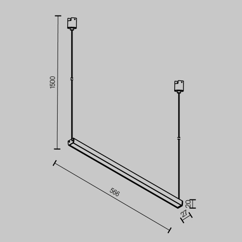Трековый подвесной светильник Technical TR170-1-26W3K-B Трековый подвесной светильник Technical TR170-1-26W3K-B