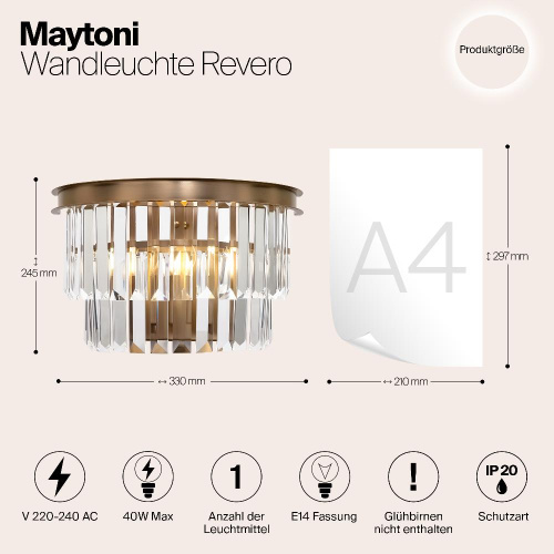 Настенный светильник Maytoni Revero MOD085WL-01BS Настенный светильник Maytoni Revero MOD085WL-01BS