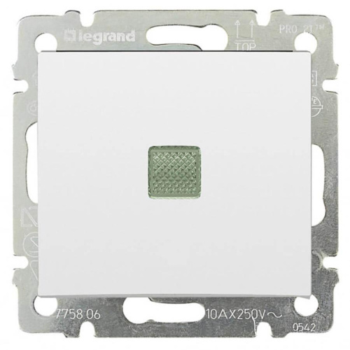 Переключатель одноклавишный промежуточный Legrand Valena 10A 250V с подсветкой белый 774448 Переключатель одноклавишный промежуточный Legrand Valena 10A 250V с подсветкой белый 774448