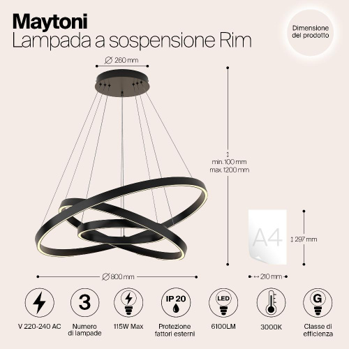 Подвесной светильник Maytoni MOD058PL-L100B3K Подвесной светильник Maytoni MOD058PL-L100B3K