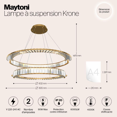 Подвесной светильник Maytoni P097PL-L90G4K Подвесной светильник Maytoni P097PL-L90G4K