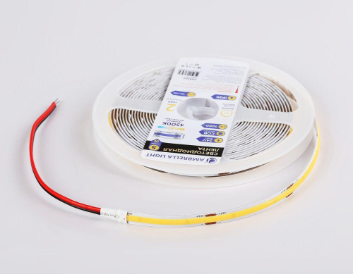 Светодиодная лента Ambrella Light 12W/m 480LED/m COB дневной белый 5M GS4702 Светодиодная лента Ambrella Light 12W/m 480LED/m COB дневной белый 5M GS4702