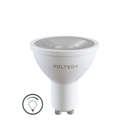 Лампа светодиодная Voltega GU10 6W 4000К прозрачная VG2-S1GU10cold6W-D 7109