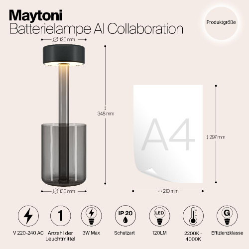 Аккумуляторный светильник Maytoni MOD229TL-L3B3K3 Аккумуляторный светильник Maytoni MOD229TL-L3B3K3