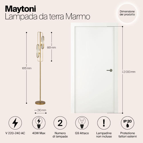 Напольный светильник (торшер) Maytoni MOD099FL-02G