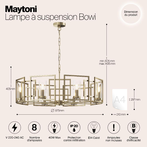 Подвесной светильник Maytoni H009PL-08G Подвесной светильник Maytoni H009PL-08G