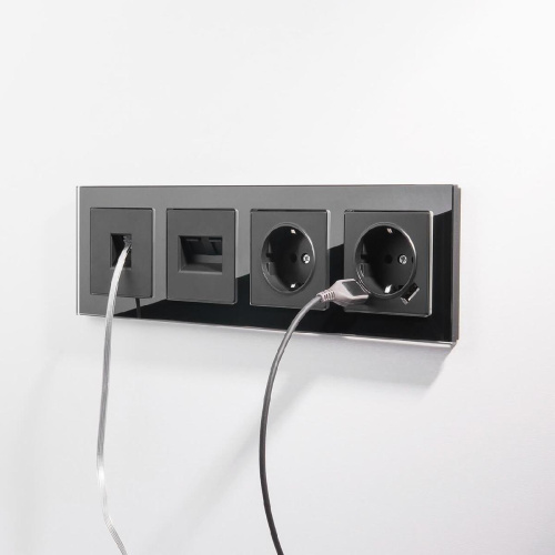 Телефонная розетка RJ-11 Werkel черный матовый W1182008 4690389156960 Телефонная розетка RJ-11 Werkel черный матовый W1182008 4690389156960