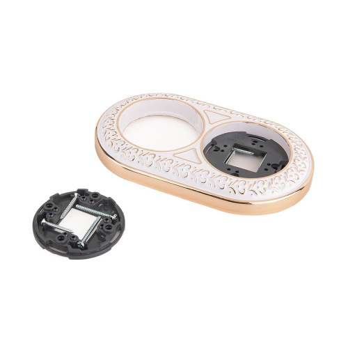 Рамка Werkel Antik Runda на 2 поста белое золото WL70-frame-02 4690389106507 Рамка Werkel Antik Runda на 2 поста белое золото WL70-frame-02 4690389106507