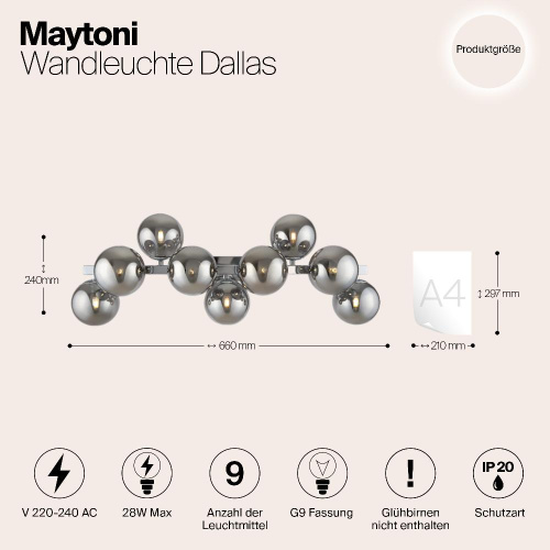 Бра Maytoni Dallas MOD547WL-09CH Бра Maytoni Dallas MOD547WL-09CH