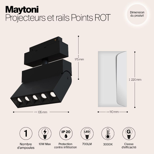Трековый светодиодный светильник для магнитного шинопровода Maytoni Track lamps TR015-2-10W3K-B Трековый светодиодный светильник для магнитного шинопровода Maytoni Track lamps TR015-2-10W3K-B