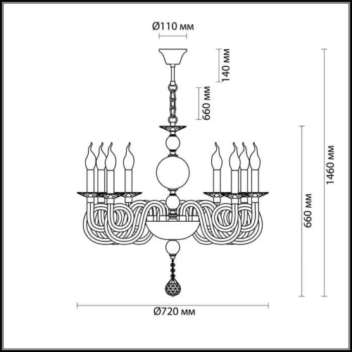 Подвесная люстра Odeon Light Iria 4601/8 Подвесная люстра Odeon Light Iria 4601/8