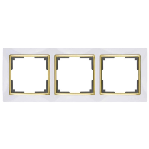 Рамка Werkel Snabb на 3 поста белый/золото WL03-Frame-03-white/GD 4690389083921 Рамка Werkel Snabb на 3 поста белый/золото WL03-Frame-03-white/GD 4690389083921