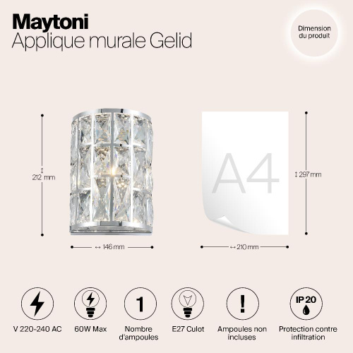 Настенный светильник Maytoni Gelid MOD184-WL-01-CH Настенный светильник Maytoni Gelid MOD184-WL-01-CH