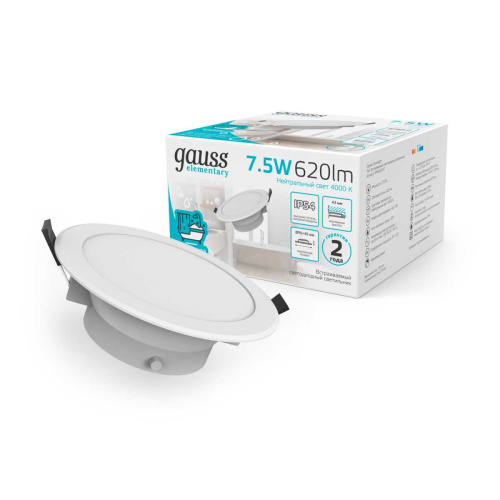 Встраиваемый светодиодный светильник Gauss Elementary Downlight 999420207 Встраиваемый светодиодный светильник Gauss Elementary Downlight 999420207