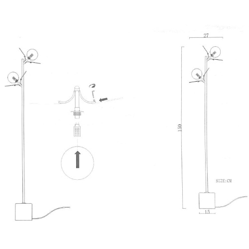 Торшер Matisse Fl 3 White By Imperiumloft