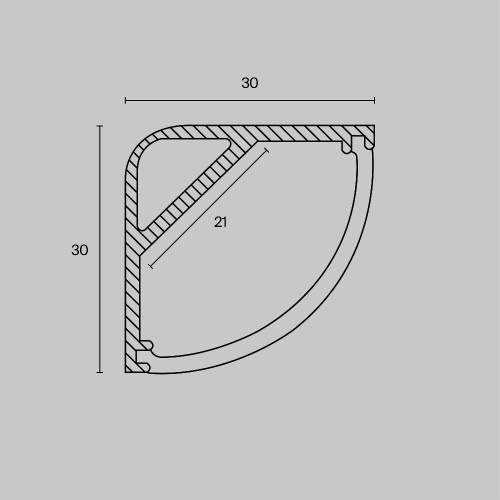 Комплектующие к светодиодной ленте Led Strip ALM-3030B-S-2M Комплектующие к светодиодной ленте Led Strip ALM-3030B-S-2M