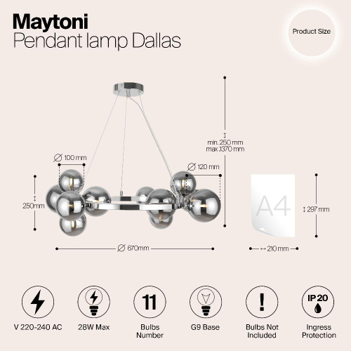 Подвесной светильник Maytoni MOD545PL-11CH Подвесной светильник Maytoni MOD545PL-11CH