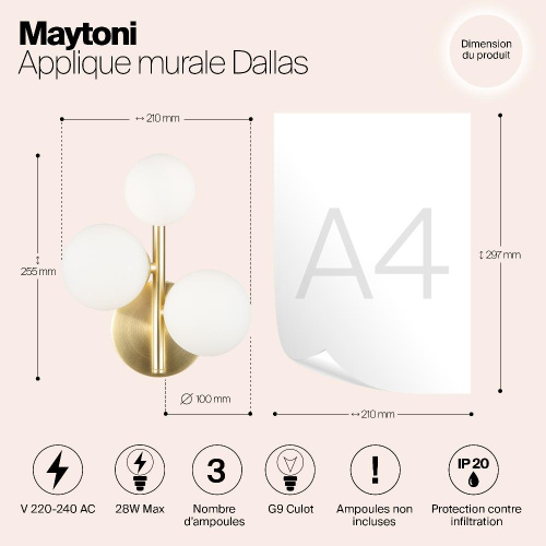 Настенный светильник (бра) Maytoni MOD545WL-03BS Настенный светильник (бра) Maytoni MOD545WL-03BS