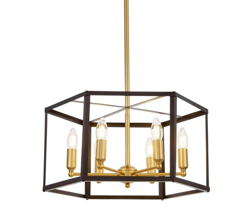 Подвесная люстра Lumina Deco Lorton LDP 1142-6 BK+MD Подвесная люстра Lumina Deco Lorton LDP 1142-6 BK+MD