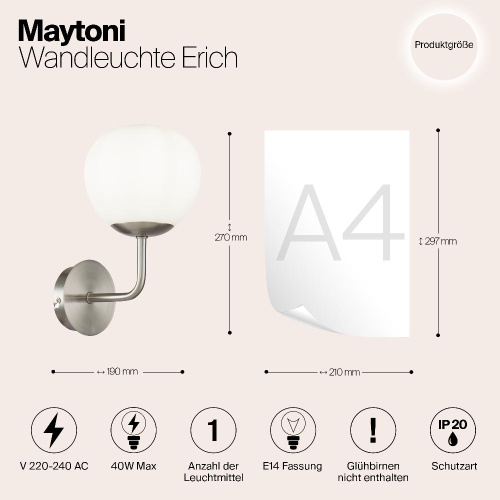 Бра Maytoni Erich MOD221-WL-01-N Бра Maytoni Erich MOD221-WL-01-N