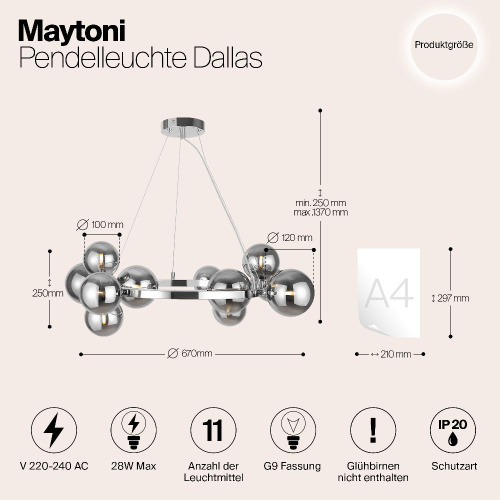 Подвесной светильник Maytoni MOD545PL-11CH Подвесной светильник Maytoni MOD545PL-11CH