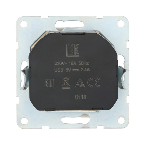 Розетка LK Studio с з/к + 2хUSB разъема, 2А (белый) LK60 868004-1 Розетка LK Studio с з/к + 2хUSB разъема, 2А (белый) LK60 868004-1