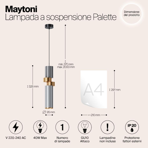 Подвесной светильник Maytoni Palette MOD303PL-01CFL2 Подвесной светильник Maytoni Palette MOD303PL-01CFL2