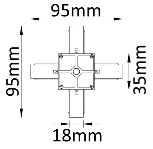 Соединитель X-образный однофазный Crystal Lux CLT 0.211 04 WH Соединитель X-образный однофазный Crystal Lux CLT 0.211 04 WH