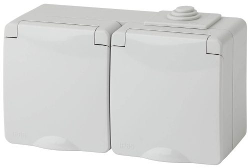 Розетка ЭРА Эксперт 2х2P E IP65 со шторками 16A 250V 11-2604-03 Б0035992 Розетка ЭРА Эксперт 2х2P E IP65 со шторками 16A 250V 11-2604-03 Б0035992