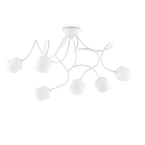 Потолочная люстра Ideal Lux Octopus PL6 Bianco 174921 Потолочная люстра Ideal Lux Octopus PL6 Bianco 174921