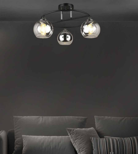 Потолочная люстра Seven Fires Rumo WD3527/3C-BK-CR-CL Потолочная люстра Seven Fires Rumo WD3527/3C-BK-CR-CL