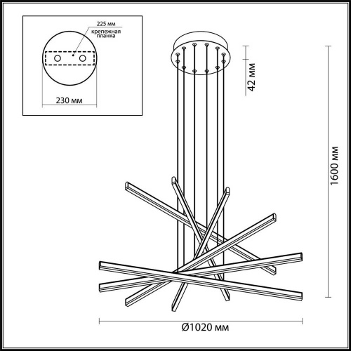 Подвесной светодиодный светильник Odeon Light Rudy 3890/96L Подвесной светодиодный светильник Odeon Light Rudy 3890/96L