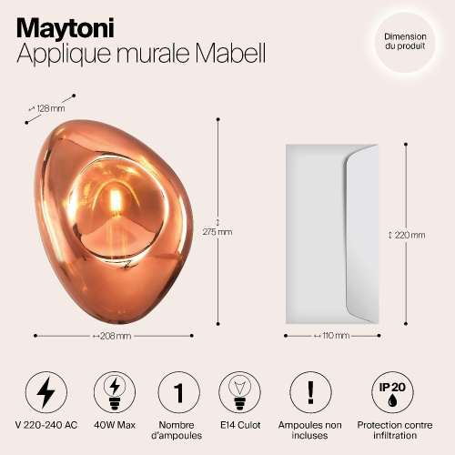 Настенный светильник Maytoni Mabell MOD306WL-01C