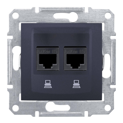 Розетка компьютерная 2хRJ45 Schneider Electric Sedna UTP SDN4400170 Розетка компьютерная 2хRJ45 Schneider Electric Sedna UTP SDN4400170