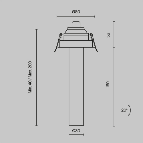 Встраиваемый светильник Technical C140RS-L200-7W4K-BBS Встраиваемый светильник Technical C140RS-L200-7W4K-BBS