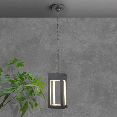 Уличный подвесной светодиодный светильник Elektrostandard Frame 1528 Techno Led серый a051858 Уличный подвесной светодиодный светильник Elektrostandard Frame 1528 Techno Led серый a051858
