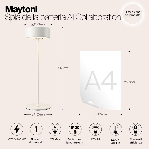 Аккумуляторный светильник Maytoni MOD229TL-L3W3K2