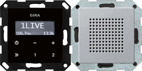 Радиоприемник RDS Gira System 55 с громкоговорителем алюминий 228026 Радиоприемник RDS Gira System 55 с громкоговорителем алюминий 228026