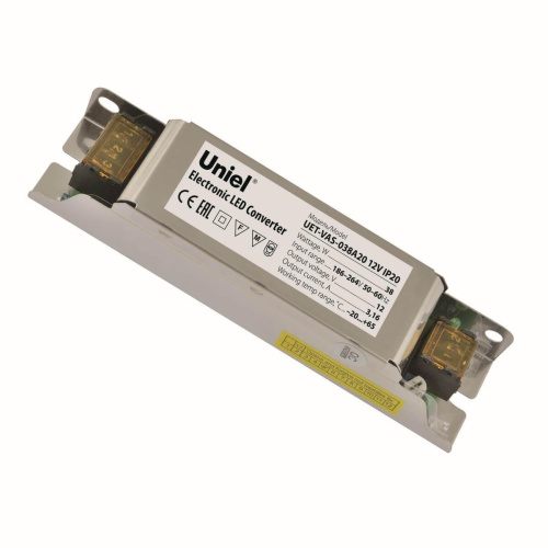 Блок питания (UL-00002426) Uniel 12V 38W IP20 3,16A UET-VAS-038A20 12V IP20