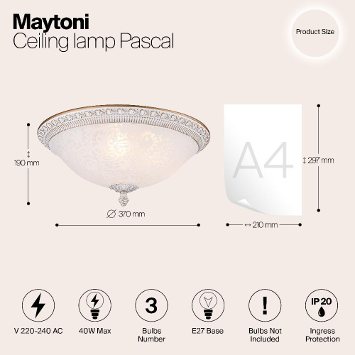 Потолочный светильник Maytoni Pascal C908-CL-03-W Потолочный светильник Maytoni Pascal C908-CL-03-W