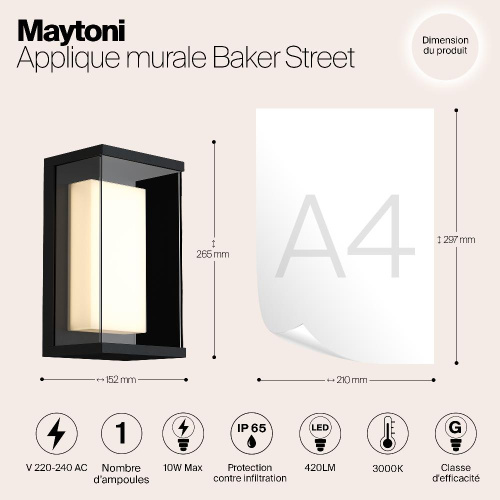 Уличный настенный светодиодный светильник Maytoni Baker Street O021WL-L10B4K Уличный настенный светодиодный светильник Maytoni Baker Street O021WL-L10B4K