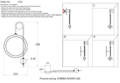 Бра Crystal Lux Corida AP25W Led Black/Gold Бра Crystal Lux Corida AP25W Led Black/Gold