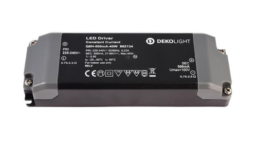 Драйвер Deko-Light Q8H-500mA/40W 27-80V 40W IP20 0,5A 862134 Драйвер Deko-Light Q8H-500mA/40W 27-80V 40W IP20 0,5A 862134