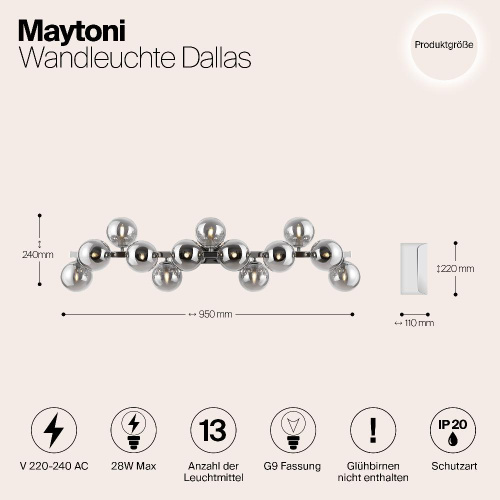 Бра Maytoni Dallas MOD547WL-13CH Бра Maytoni Dallas MOD547WL-13CH